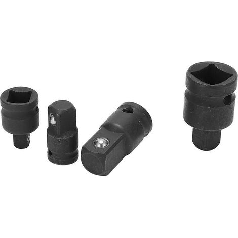 Pneumatik-Adapterhülse, Vierkantkopf, 4 Größen, Chrom-Molybdän-Stahl, Universal, Schwarz
