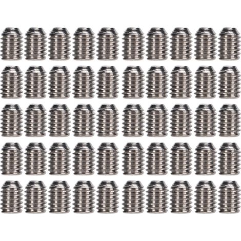 Kit d'assortiment de 50 vis sans tête en acier inoxydable A2-70, vis de fixation M3x4