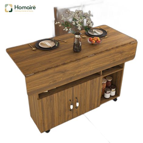 Table à manger, noyer, en mdf 110 x 70 x 80 cm HOMAIRE (1/5)