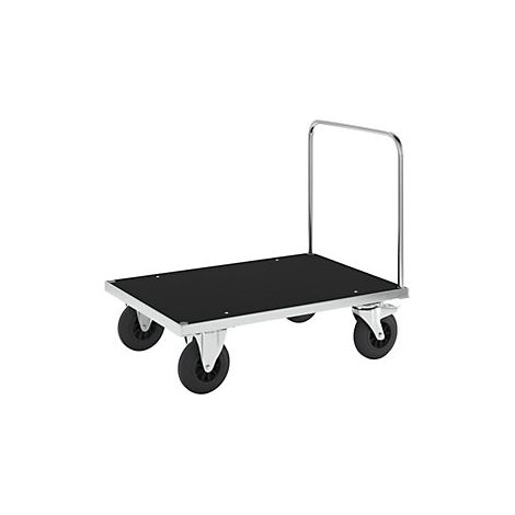 Kongamek Plattformwagen, verzinkt 1000x700x900mm mit MDF-Platte, offenem Schiebegriff, Gummibereifung und Bremse (1/2)