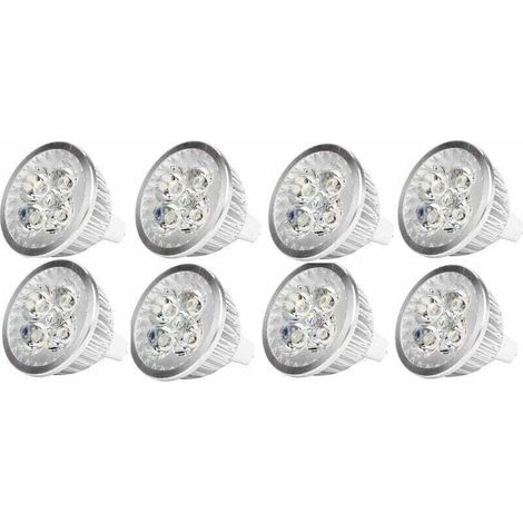 MR16 4W LED-Lampe, 12V 4W LED-Spotlampe mit MR16 GU5.3-Sockel, für die Gartenbeleuchtung geeignet, entspricht einer 50-Watt-Halogenlampe, kaltweiß, 8er-Pack
