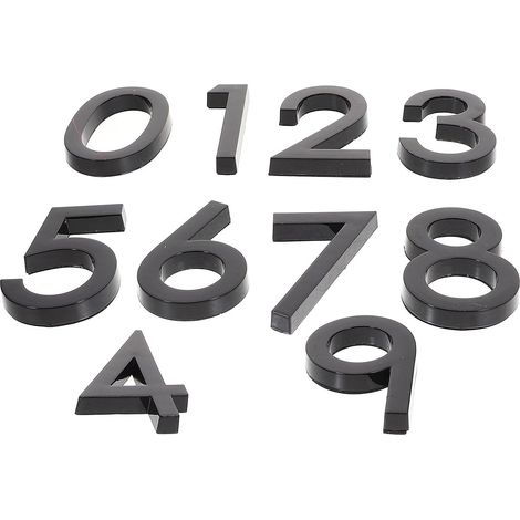 Numéros de Porte Autocollants Noirs en Résine Abs, 10 Pièces, Chiffres Lisibles et Résistants, pour Maison, Hôtel ou Jardin (1/5)