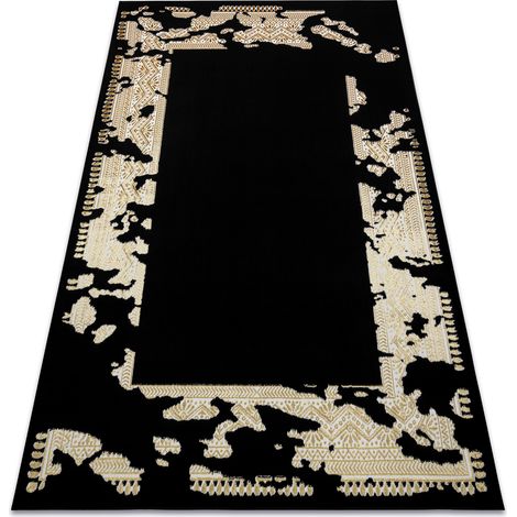 Tappeto ALLURE 1965 Cornice - Strutturale, elegante, glamour nero / oro  black 160x220 cm