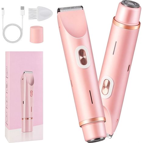 Épilateur pour femme étanche rechargeable par USB, rasoir indolore, modèle rose (1/4)