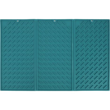 Tapis de Séchage Pliable 3 Pli Silicone, Imperméable et Réutilisable pour Cuisine ou Salle de Bain, Vert (1/5)