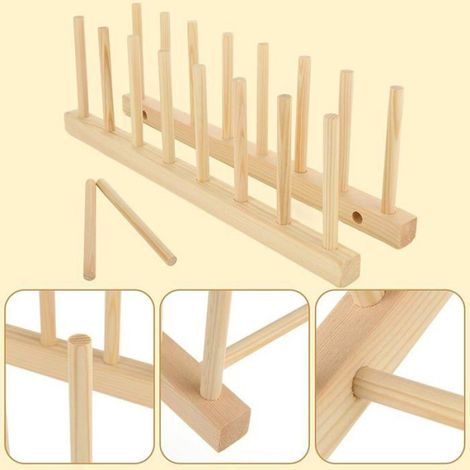 Support Assiettes - Egoûttoir Vaisselle En Bambou - Pour Cuisine Maison Bureau - Lot De 4 Pièces (1/5)