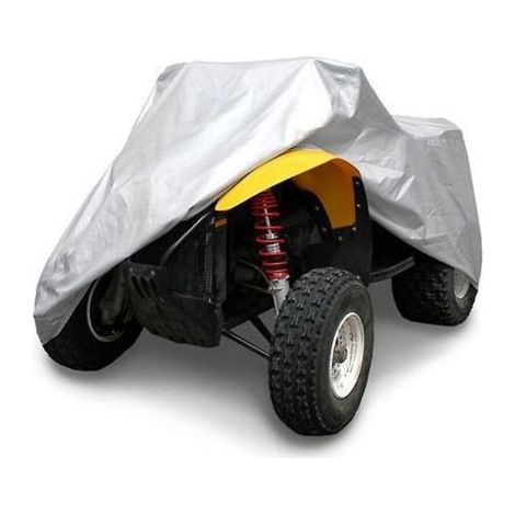 Housse de protection moto ATV - Imperméable et anti UV Bande élastique anti vent - Protection véhicule extérieur - XXL Argent (1/5)