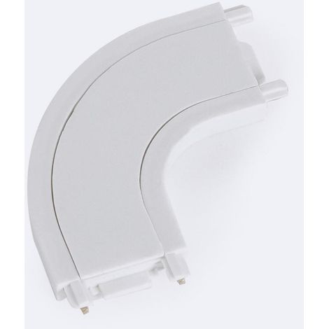 Connettore Tipo L Curvo per Binario Magnetico Monofase 25 mm Super Slim Superficie 48V Bianco