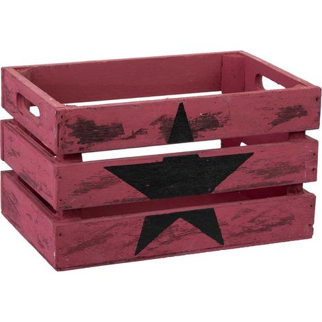 Cajon de madera rojo 18x12x10h cm