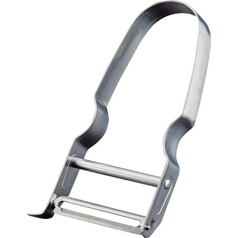 HAPPYFRIENDS pelador basculante inoxidable 11x5,5 cm , Pelador con basculante inoxidable 11 x 5,5 cmPerfecto para pelar sus frutas y verdurasFácil limpiezasFabricado en (1/2)