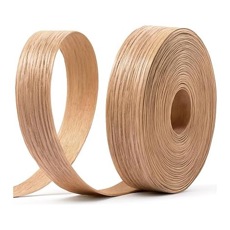 Bande de bord chêne rouge 1,9 cm x 7,6 m placage bois véritable bande bordure pré-collée réparation d'armoires restauration meubles (1/5)