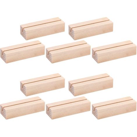 10 Pièces Bois Naturel Support Photo Carte,Stand en Bois Porte Cartes en Bois Porte Photo Support de Table pour Fête de Mariage et Décoration de Maison (1/5)