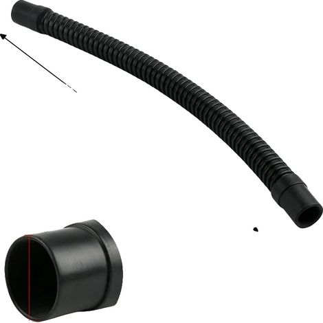 Manguera corrugada, de caucho blando, diseño flexible, 1 pieza, 40 mm x 0,3 m (1/2)