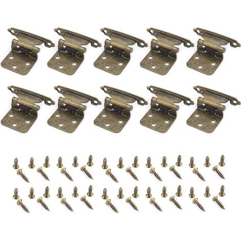 Lot de 10 charnières antiques à fermeture automatique, robustes, pour portes de placards de cuisine et autres meubles de cuisine. Quincaillerie durable. (1/5)