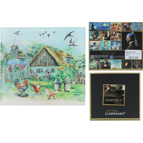 Carmani, posavasos de cristal - vida rural (1/5)