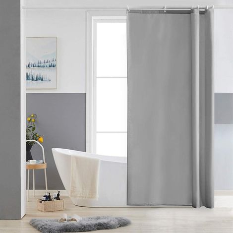 Schmaler Duschvorhang Grau 80x180cm, wasserabweisend, schimmelresistent, waschbar (1/5)