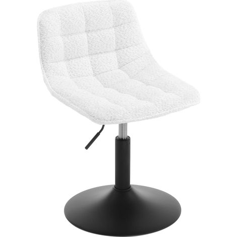 WOLTU Set of 1 Chenille Upholstered Swivel Dining Chair, White (1/5)