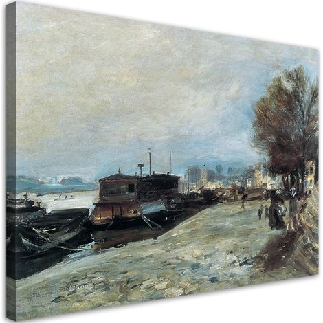 Tableau sur toile Bateau sur les bords de la Seine - Auguste Renoir 100x70 (1/5)