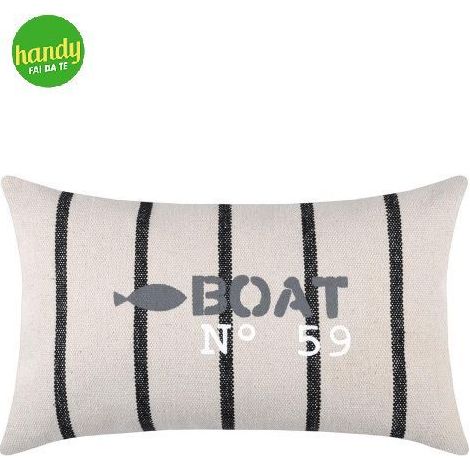 Cuscino BARCA N. 59 30x50 cm a righe nere