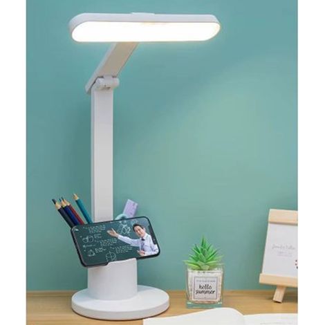 TrAdE Shop Traesio - Lampada Da Scrivania A Led Ricaricabile Usb Touch Con Supporto Per Telefono Penna Le-335 - (1/5)