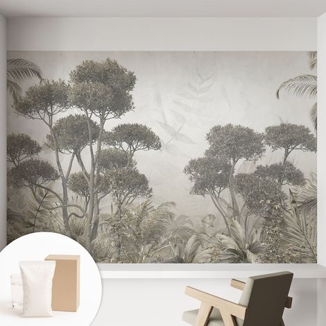 Carta Da Parati - Non Tessuto - Con Colla Inclusa - Per Interni - Ecologica - Con Ingresso - Soggiorno giungla tropicale 152x104 cm (1/5)