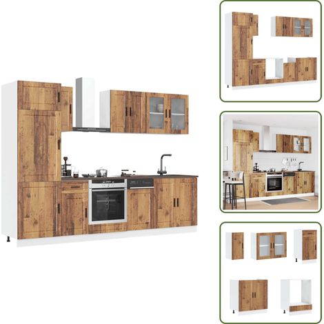 Armadi per forno - vidaXL Set Mobili da Cucina 8 pz Kalmar Legno Vecchio in Truciolato - Mobili in legno