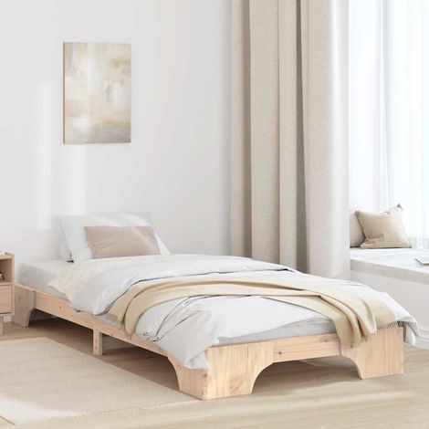 Cadre de lit-Structure de lit Pin massif 90 x 200 cm Bois massif en pin (1/5)