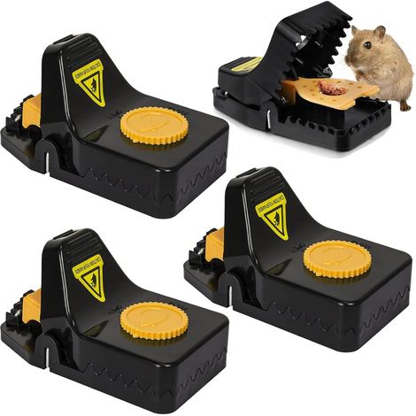 Trappola per topi di grandi dimensioni, 4 pezzi di trappola per topi riutilizzabile, trappola per topi vivi sensibili per cucina, magazzino, giardino, uffici