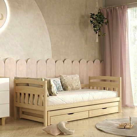 Cama nido 90x200 con somieres y cajones incluidos Tosia Madera