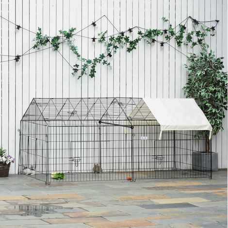 Recinto esterno 220x103x103 cm in metallo nero con protezione solare – MEUBLIV (1/5)