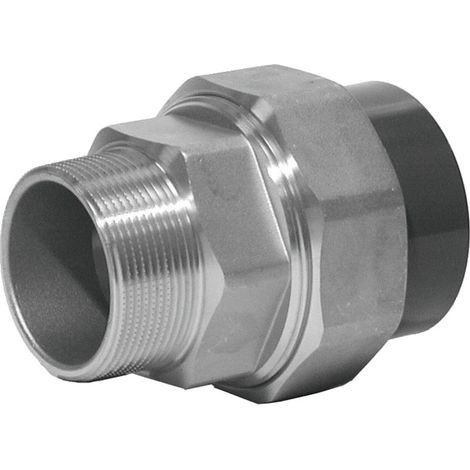 Union fer - PVC Druck gerade männlich mit Schraube - weiblich zum Kleben 20X27 - 25