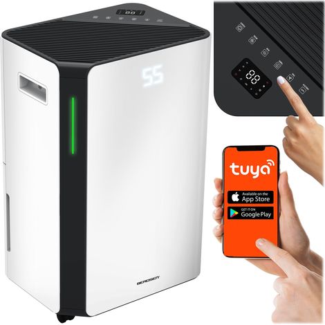 Déshumidificateur électrique - 20 l/24 h - Contrôle par application WiFi LED - Purification de l'air silencieuse et économe en énergie - Blanc (1/5)