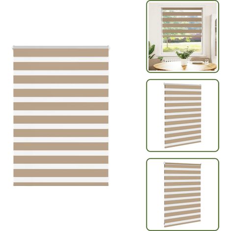 vidaXL Zebrarollo Sandbraun 110x100 cm Stoffbreite 105,9 cm Polyester (1/5)
