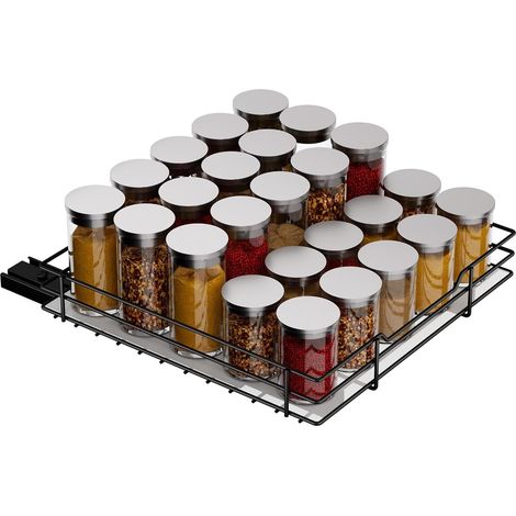 Rangement et Organisation de Cuisine, Tiroir Coulissant Avec Système de Roulement à Billes, Rangement Epices et Placard, P27L27.2H6cm (1/5)