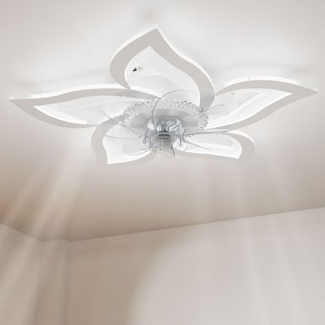 Ventilatore da soffitto silenzioso con illuminazione integrata – 3 colori di luce dimmerabili – 6 velocità del vento – Telecomando incluso – Motore DC silenzioso (1/5)