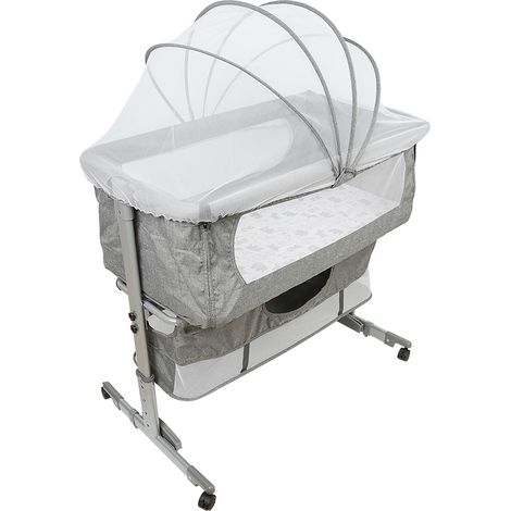 Berceau Bébé Lit Bébé Portable de Voyage Avec Moustiquaire + Roue Universelle berceau multifonctionnel à hauteur variable 925870-90cm -noir (1/5)