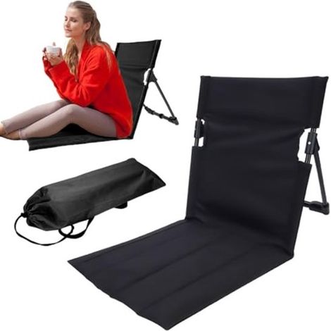 Tapis de plage avec dossier, pliable, idéal pour se détendre en plein air, léger et livré avec un sac de transport, 415 x 10 x 10 cm (1/5)
