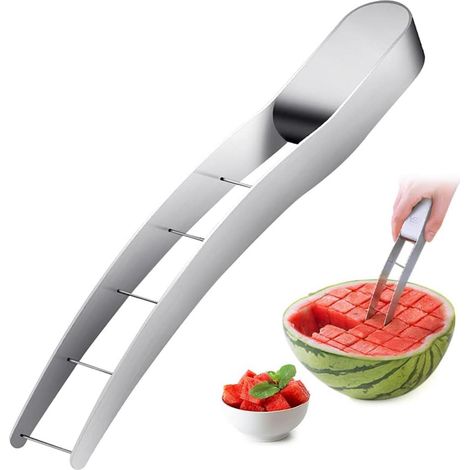Coupe pastèque en acier inoxydable Couteau à cubes de melon (1/5)