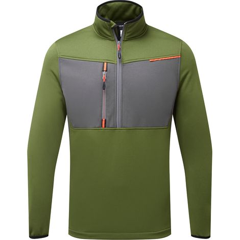 Felpa semi-zip Wx3 - Taglia L - Verde Oliva - Portwest