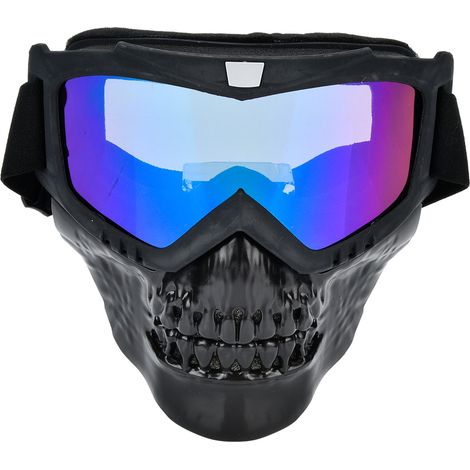 Masque facial et lunettes moto cross avec motif crâne pour casque (multicolore) (1/5)