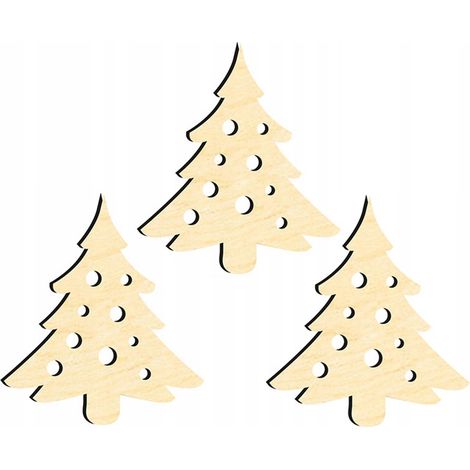 DECORAZIONI IN LEGNO PER ALBERO DI NATALE Z36 3 pz. (1/3)