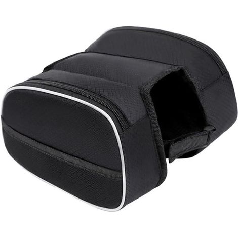 Borsa per bicicletta, borsa singola per bicicletta, borsa da telaio, borsa da manubrio per vacanze in bicicletta, pendolarismo e gite di un giorno, nera (1/5)