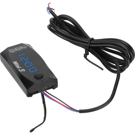 3-in-1 wasserdichtes LED-Motorradinstrument: Digitaluhr, Thermometer, Voltmeter, blaues Licht (1/5)