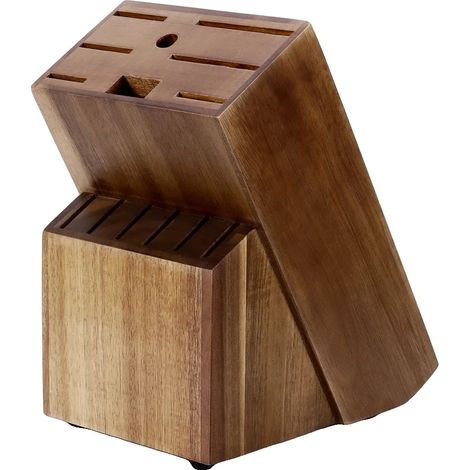 Ceppo portacoltelli, contiene 14 coltelli, design elegante in legno, 1 ripiano, S (1/5)