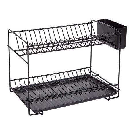 ESCURREPLATOS ACERO PLASTIFICADO PEQUEÑO NEGRO - 89024