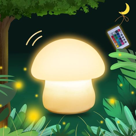 Lampe champignon, veilleuse champignon rechargeable, veilleuse champignon LED multicolore, veilleuse champignon à intensité variable pour l'allaitement, lampe en silicone souple pour chambre d'enfant (1/5)