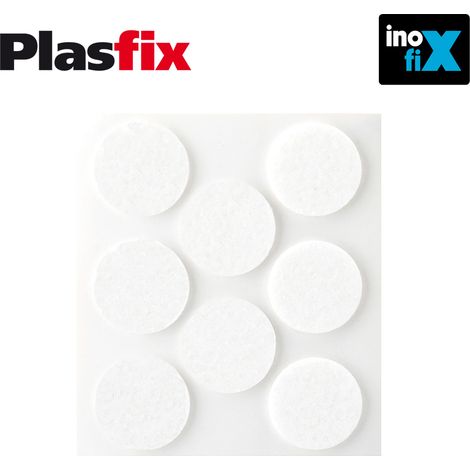 Confezione da 8 feltri adesivi sintetici bianchi Ø27mm Plasfix INOFIX