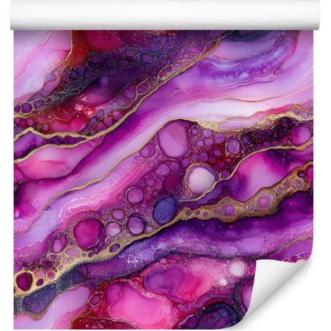 Papel pintado en tonos violeta tinta, morado, lavanda y ciruela, 50x1000 cm. (1/5)