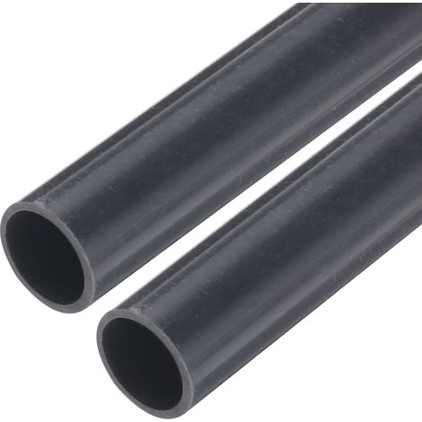 Tube Rigide PVC Tuyau Rond Tuyau Matériel 10mm Di 12mm 9" Longueur Gris Foncé Haute Résistance Aux Chocs pour D’Eau, Bricolage, Gaine Câble 2Pièces (1/5)