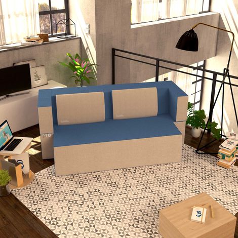 Baldiflex Divano Morbido Convertibile in Letto Matrimoniale color Jeans Praticho (1/5)